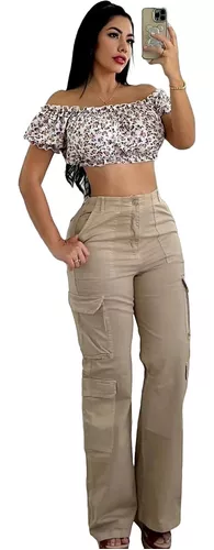 Pantalones De Mujer Cargo Pants Harén Casual De Moda Dama
