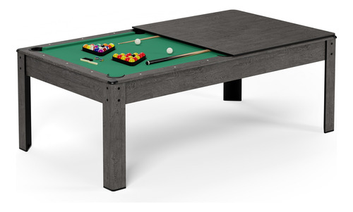 Mesa De Billar Pool Convertible A Comedor De Lujo Xl Gris