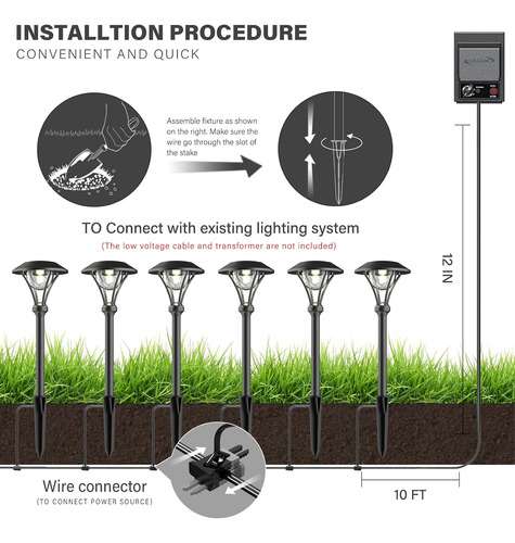 Luz Led Malibu 91cm Bajo Voltaje Jardín