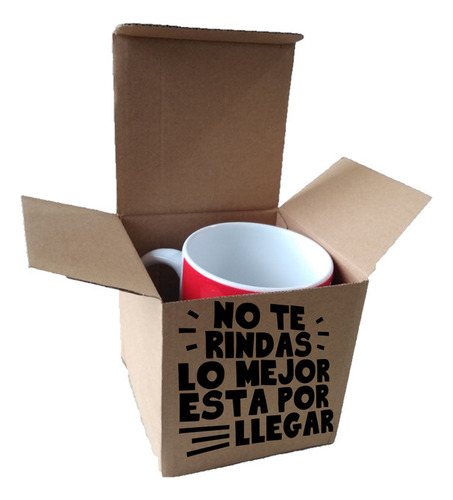 Caja Individual Con Frases Para Empacar Mug Docena Q26