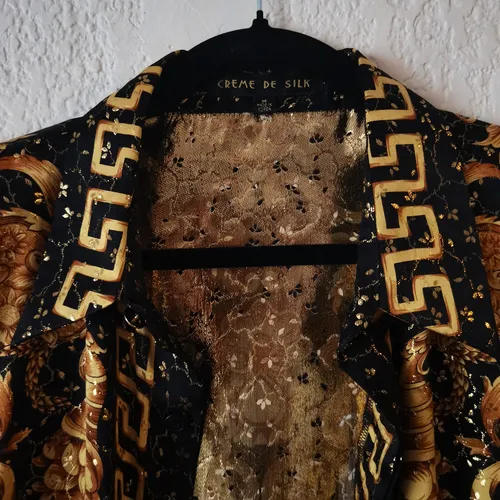 Camisa crema de seda sale