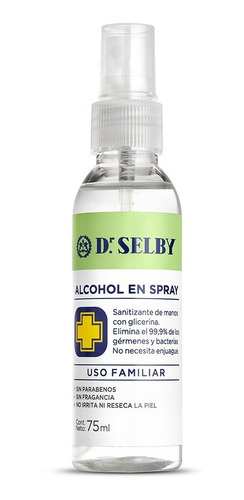 Alcohol En Spray Dr Selby Con Glicerina 75ml Familiar Ub