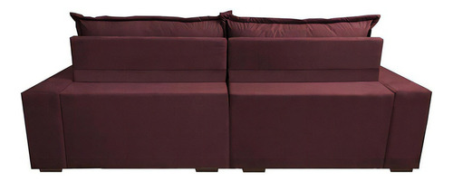 Sofá Retrátil 2,72m Pocket Cama Inbox Supreme Suede Vinho