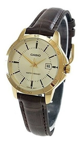 Reloj Analógico De Pulsera De Cuero Genuino Casio