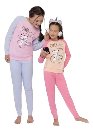 Pijama Interlock Nena Estampado T4-8 Marey Art 6055c