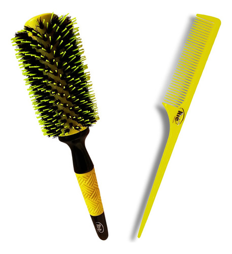 Riè Salon-pro Kit 1 Esc Prof Javali Mega Ceramic 64+1 Pente Cor Amarelo