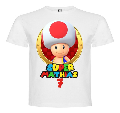 Polera Toad Mario Bros Personalizada Algodón 100%