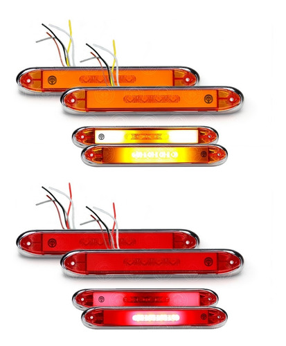 Plafon Led Gel Barra Stop Bisel Cromado Chico Caja Camion F1