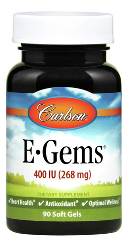 Carlson E-gems 400iu Vitamina E 268 Mg 90 Softgel Sabor Sin Sabor