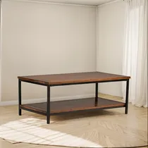 Comprar Mesa De Centro De Madera Y Metal, Color Marrón Oscuro
