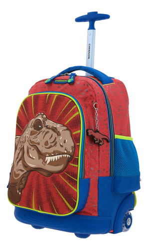 Mochila 3d Grande Chenson Baston Y Ruedas Dinosaurio Rex Dicor Co66063-r