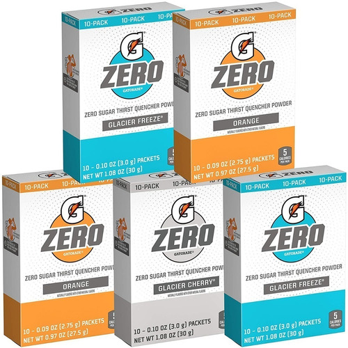 Gatorade G Zero Polvo Combo Glacier 28gr = 500 Ml 50 Pack