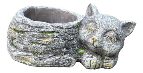 Estatua De Gato Durmiente, Maceta, Maceta De Resina, Soporte