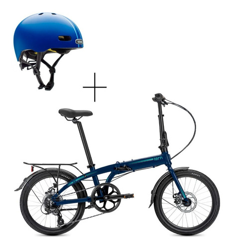 Bicicleta Tern B8 Con Guardabarros Y Parilla + Nutcase Azul