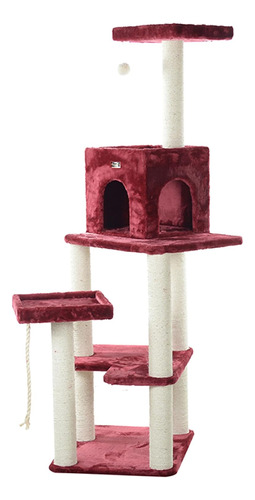 Torre De Madera Real Para Gatos Cubierta De Sintetica Ultra