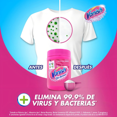 Vanish Quitamanchas En Polvo Rosa Repuesto Doypack X 850g