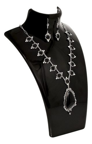 Precioso Set De Collar Y Aretes De Plata 925 Modelo Ónix 4