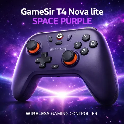 Gamesir T4 Nova Lite Controle Sem Fio Hall Effect Gamepad Para Nintendo Switch iPhone Android Celular Windows Pc Steam Deck Space Purple - Violeta