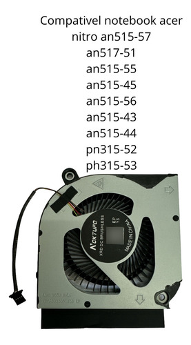 Cooler Ventoinha Compatível Acer Nitro An515-57 An515-55