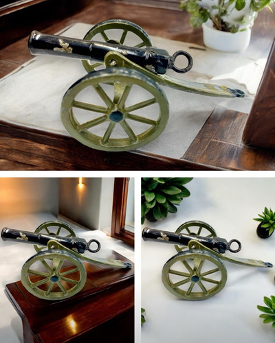 Wow Mini Cañón Antiguo De Metal Que Funciona Con Resorte (Usado)