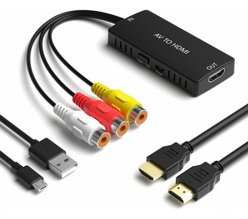 Convertidor Rca A Hdmi 1080p Para Consolas Y Dispositivos