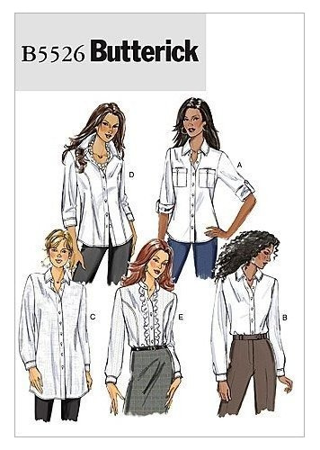 Camisa Patrones Butterick B5526 Misses', Tamaño E5 (*******)