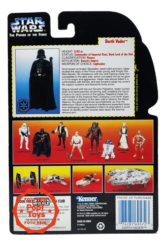 Kenner - Star Wars - Potf - Red Card - Darth Vader - Raro