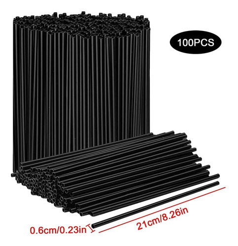 S Pajitas Flexibles 100 Varillas Para Revolver Rectas Y