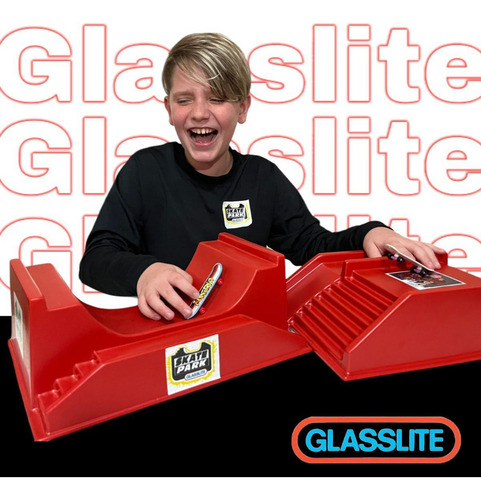 2 Pista Skate Dedo Rampa Half Glasslite Corrimão Fixo Escada