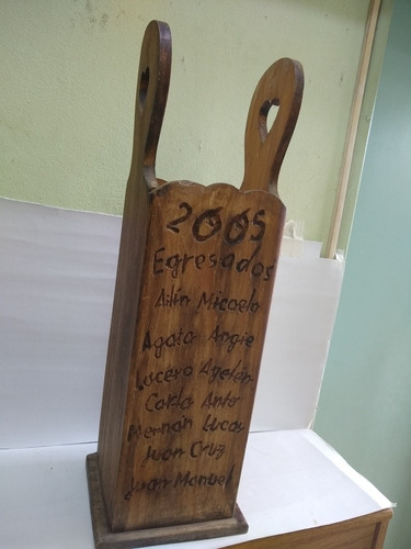 Paragüero O Bastonero De Madera Rustico Artesanal Con Nombre