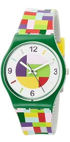 Reloj De Pulsera Swatch Tet-wrist Gg224 Green Silicone Swiss