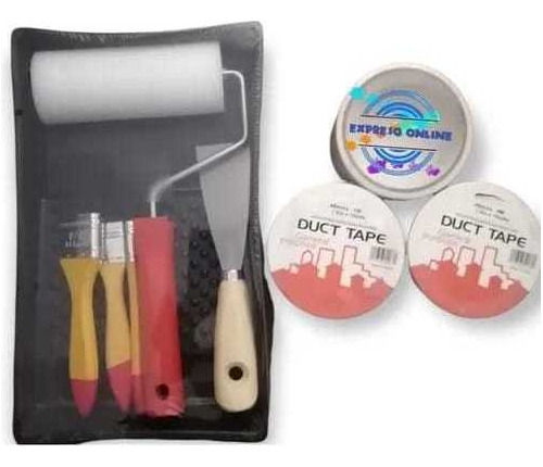 Kit Para Pintar + 3 Cintas Para Enmascarar Rodillo,brochas.