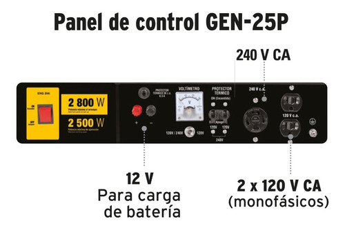 Imagen 3 de 6 de Generador Electrico Planta Luz Gasolina 2500 W Pretul 26034