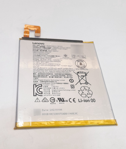 Bateria Para Lenovo Tab M8 Tb-8505x Tb-8505f 8  Modelo: L19d