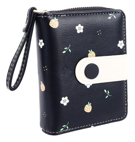 Cartera Corta Con Cremallera A La Moda Para Mujer