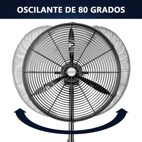 Ventilador Industrial Pedestal Ventilador Pie Poderoso Flujo Cantidad De Aspas 3 Estructura Plateado Aspas Plata Material De Las Aspas Aluminum