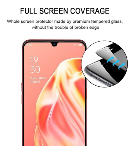 Oppo A91 9h Superficie Dureza 2.5d Pegamento Completo