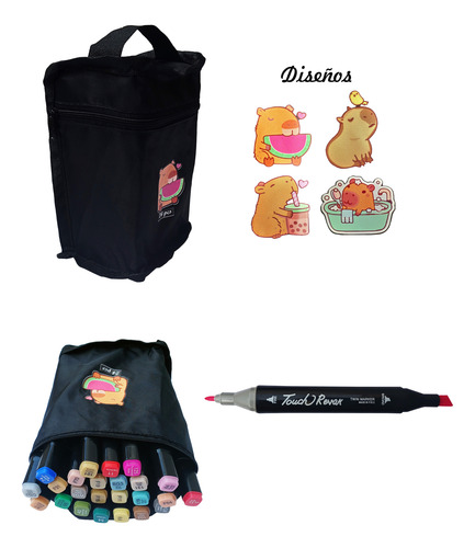 Set Capibara: Útiles Divertidos Para Colorear Y Dibujar