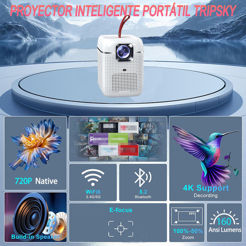 Nueva Versiónt T6 Max Proyector Inteligente Lcd Portabilidad