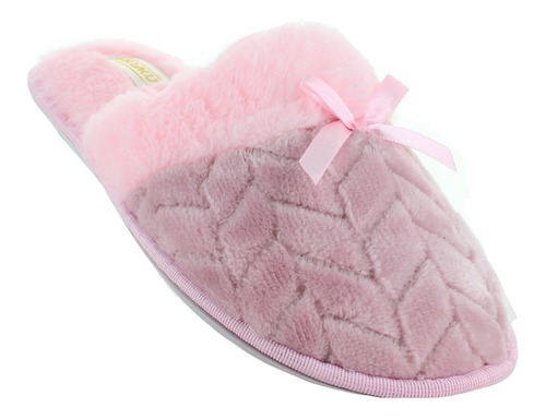 Confort Pantufla Peluche Moñito Rosa Mujer 81559