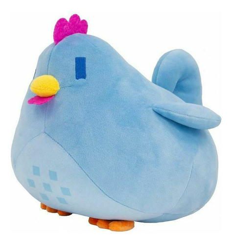 Pelúcia de frango Stardew Valley, 4 peças, cor azul+cinza+marrom+bege, pau grande