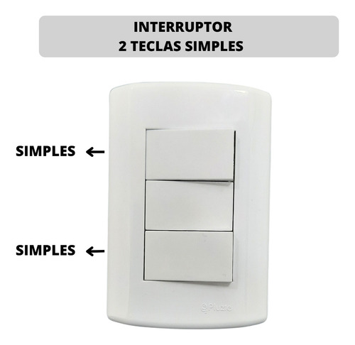 Interruptor Com Placa Varios Modelos Simples/paralelo/tomada Cor Interruptor 2 Teclas Simples