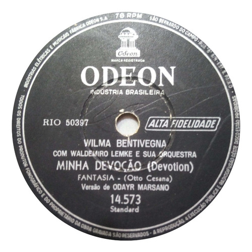 78 Rpm 14.573 Wilma Bentivegna Minha Devoção