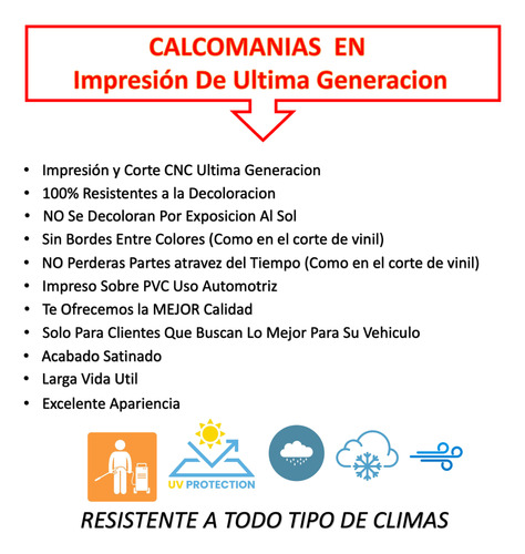 Calcomanias Car Decal 4x4 P/ Pick Up 2 Pzas Impresas