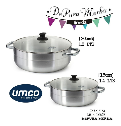 Calderos Con Tapa Umco Set X 2 Ollas 