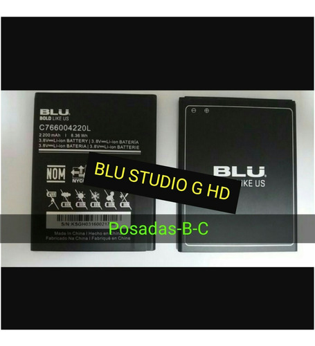 Bateria Para Blu Studio G Hd C76600422l Pre-cargada Nuevas!