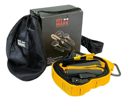 Cinta De Suspensión Trx Anclaje Acero Fitness Entrenamiento Negro