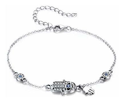 Sluynz 925 Plata De Ley Fátima Hamsa Mano Evil Eye Pul...