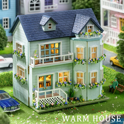 Casa De Muñecas Miniatura Kit Bricolaje Habitación Creativa