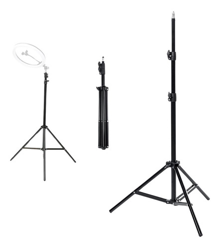Amana Tripé Profissional Universal Para Iluminação Ring Light Luz Preto